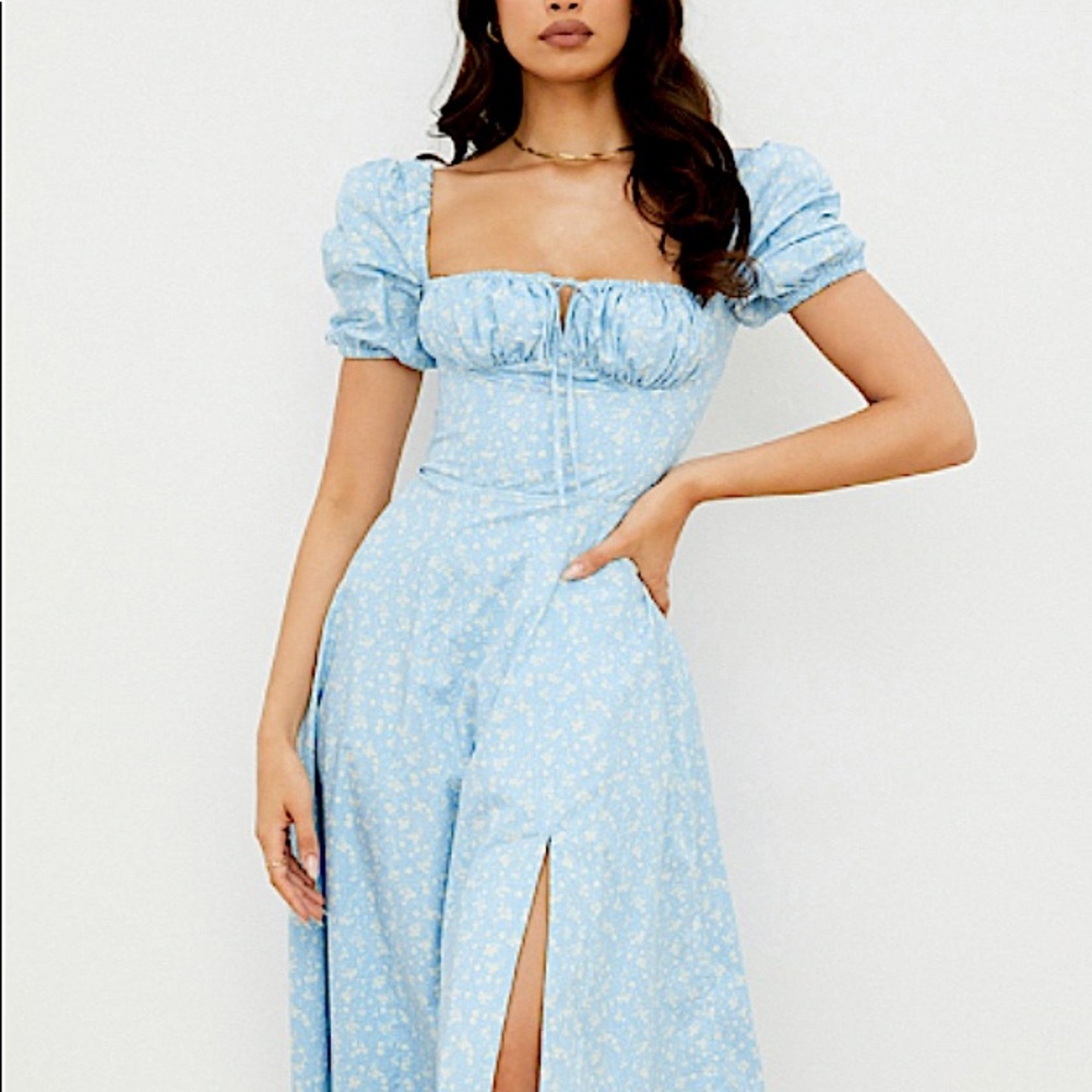 💙 House of CB Tallulah corset puff sleeve dress